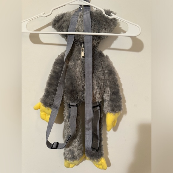 Poppy Playtime Huggy Wuggy Grey Plush Backpack w/ Back Zipper Pocket - Picture 3 of 4
